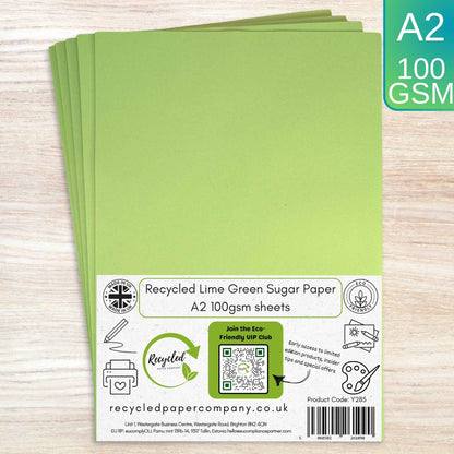 A2 Lime Green Sugar Paper Recycled 100gsm