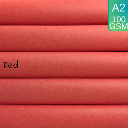 A2 Red Sugar Paper Recycled 100gsm for Arts and Crafts