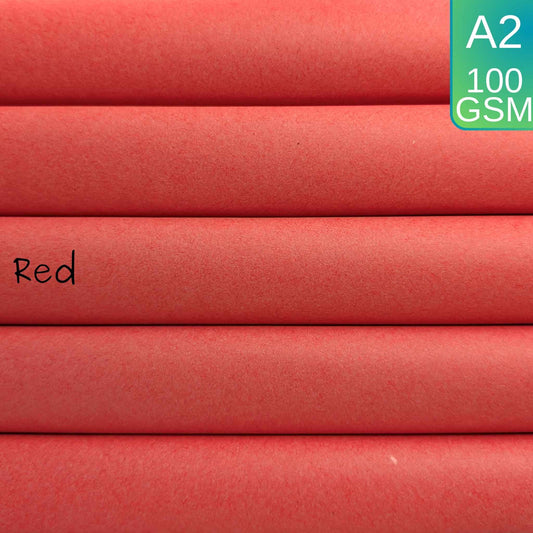 A2 Red Sugar Paper Recycled 100gsm for Arts and Crafts