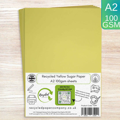 A2 Yellow Sugar Paper Recycled 100gsm