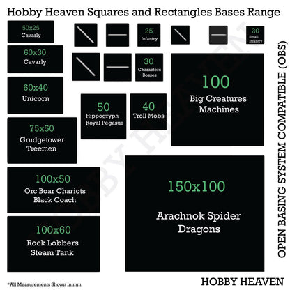 60x30mm Rectangle Slotted Plastic Bases