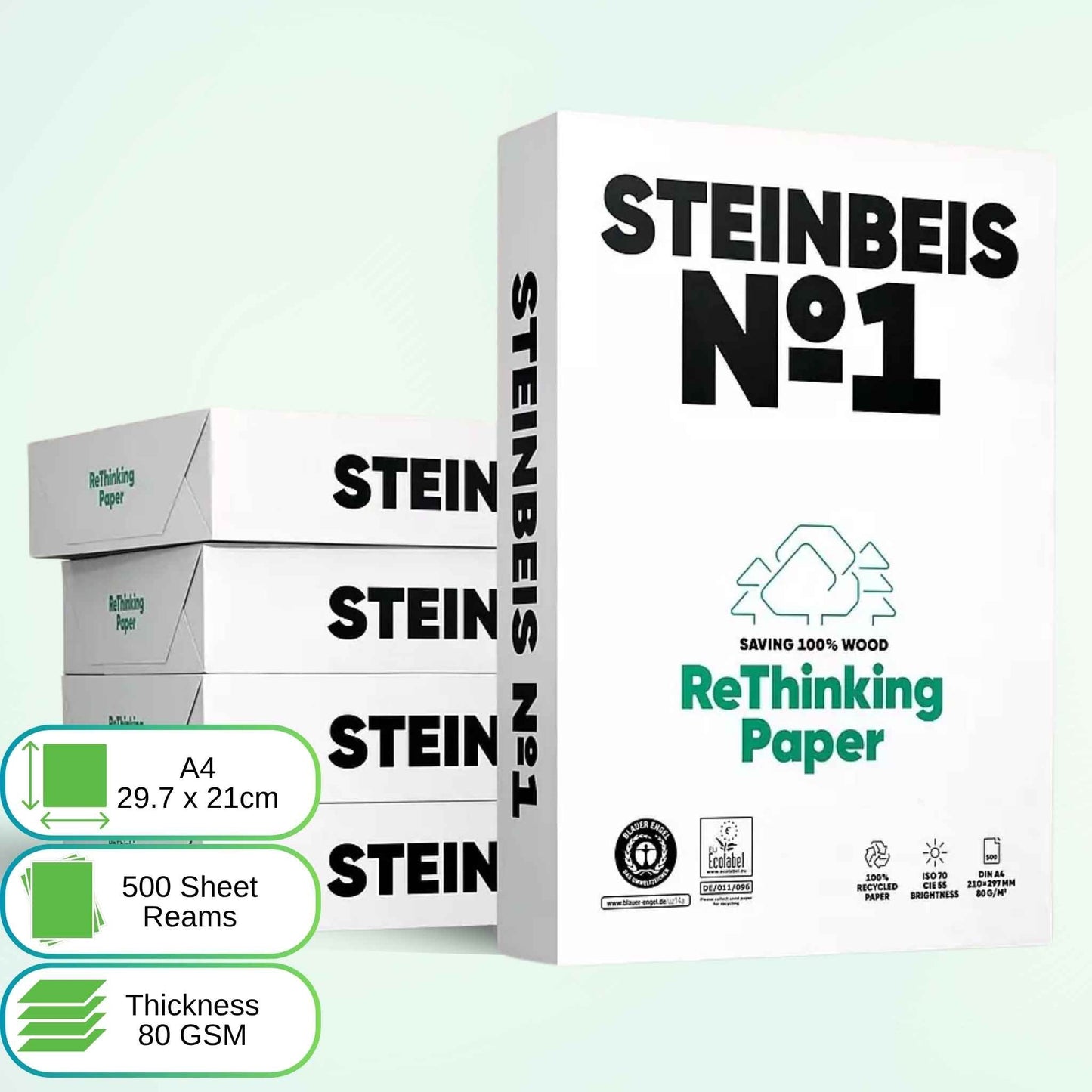 Steinbeis Classic №1 A4 Printer Paper 100% Recycled 80 gsm Natural White