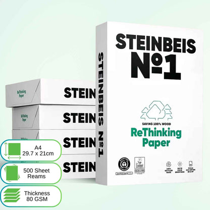 Steinbeis Classic №1 A4 Printer Paper 100% Recycled 80 gsm Natural White