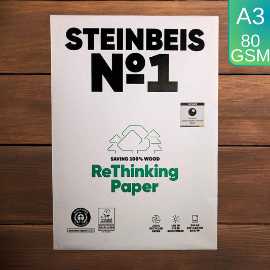 Steinbeis Classic №1 A3 Printer Paper 100% Recycled 80 gsm Natural White