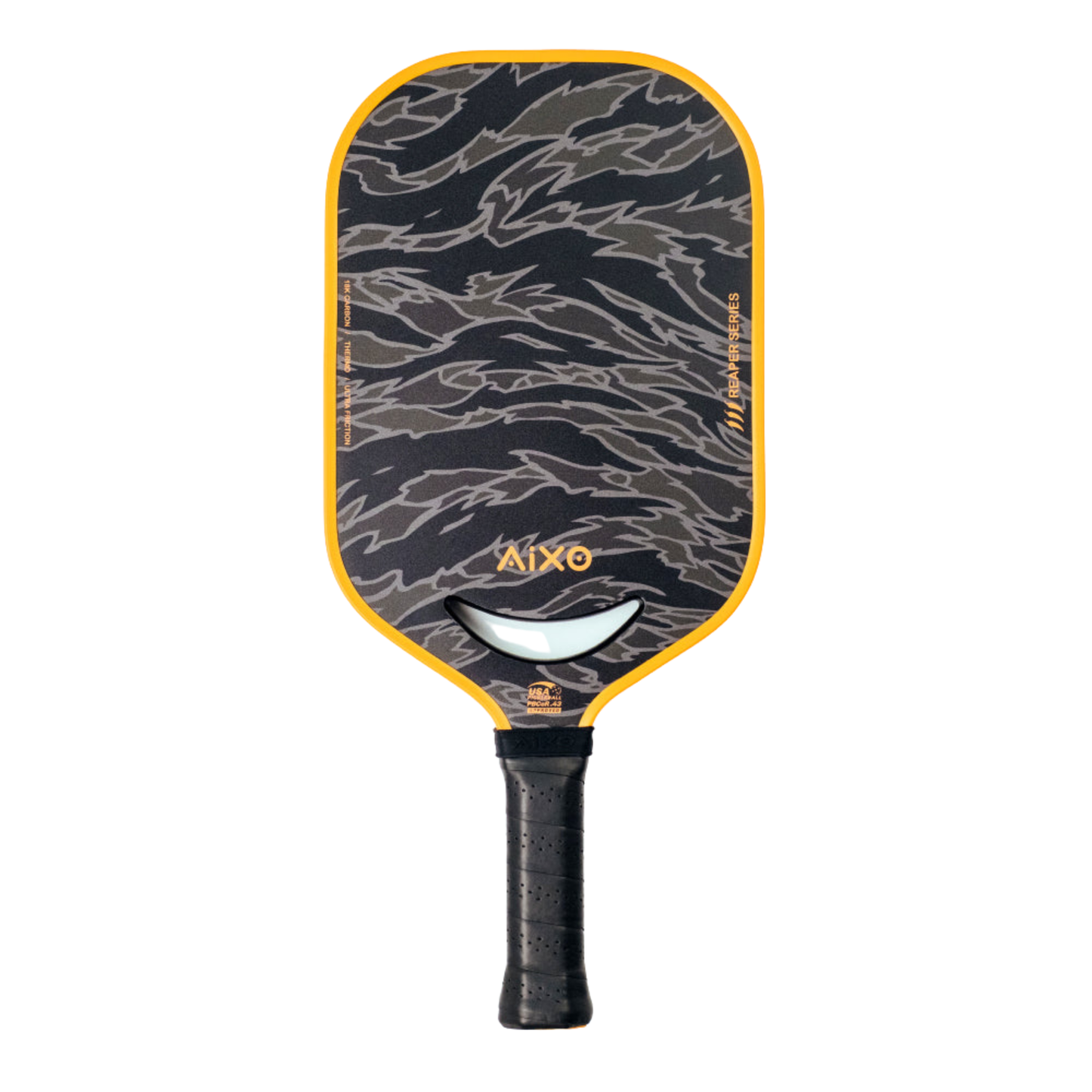Pickleball Paddle Aixo P14C Reaper Series Tiger King 18K Raw Carbon