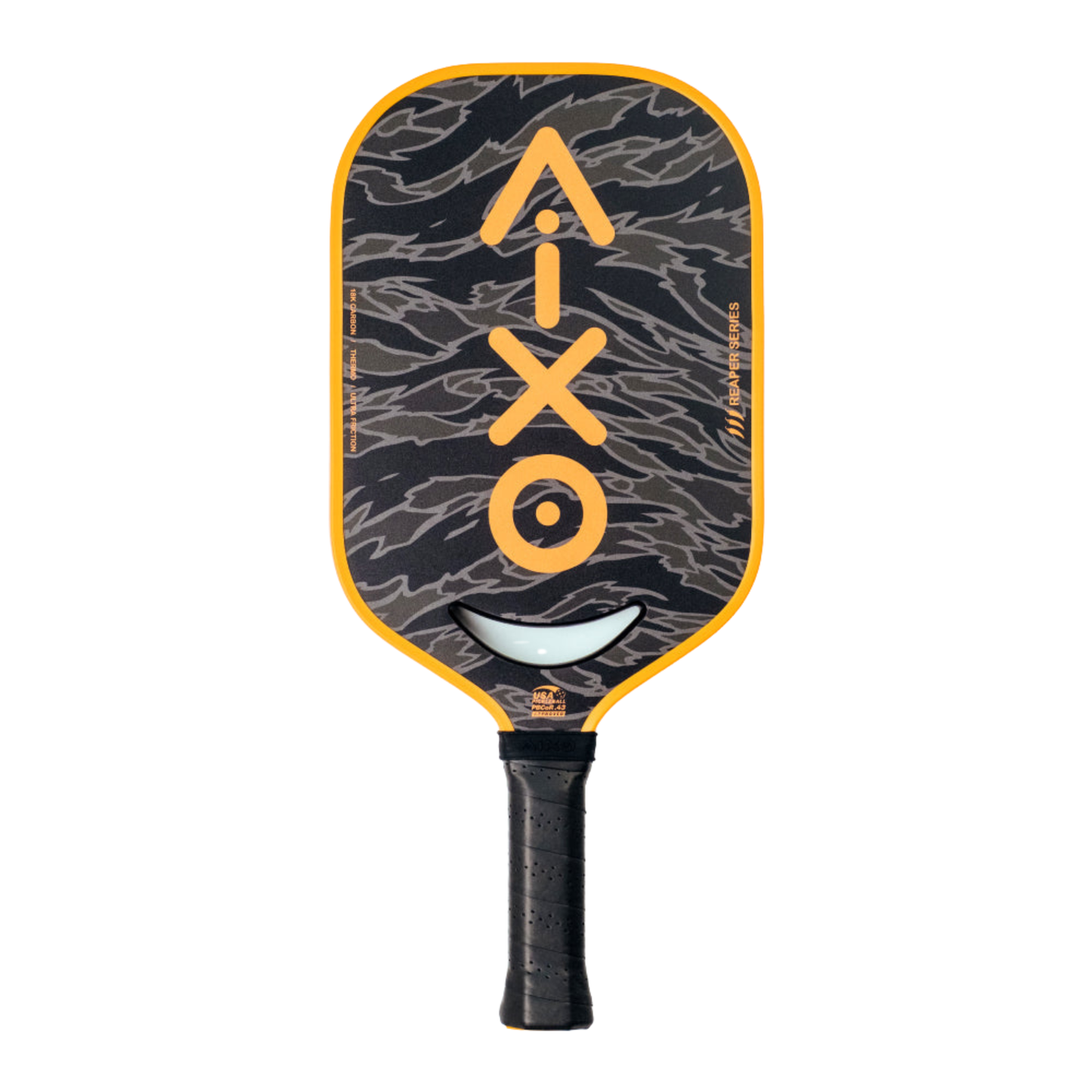 Pickleball Paddle Aixo P14C Reaper Series Tiger King 18K Raw Carbon