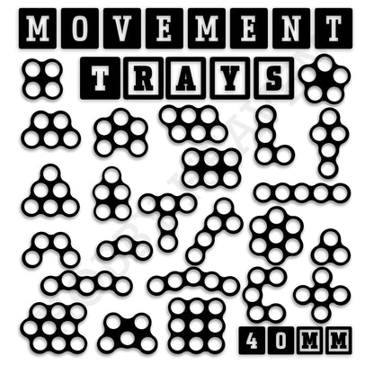 40mm Movement Trays for Miniatures | Tabletop Wargames Compatible | Full Range