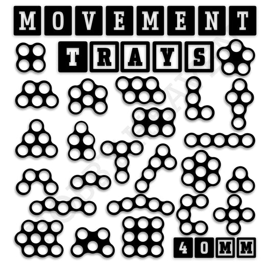40mm Movement Trays for Miniatures | Tabletop Wargames Compatible | Full Range