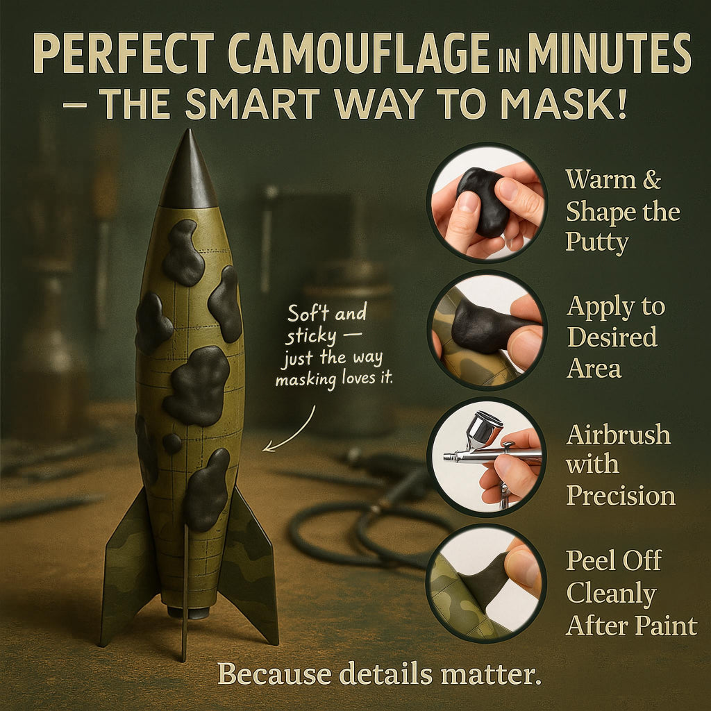 Elastic Masking Putty for Airbrushing – Reusable Camouflage Tool | Hobby Heaven HHP-1001