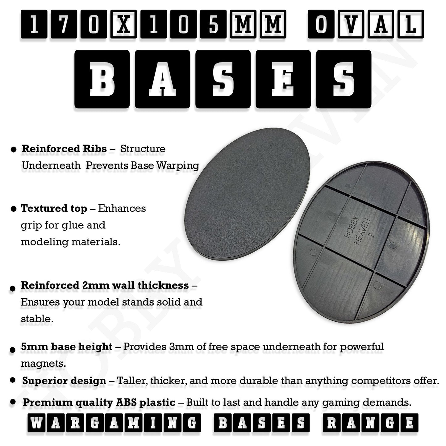 170x105mm Oval Plain Plastic Bases