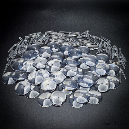 32mm Round Flying Clear Plastic Base
