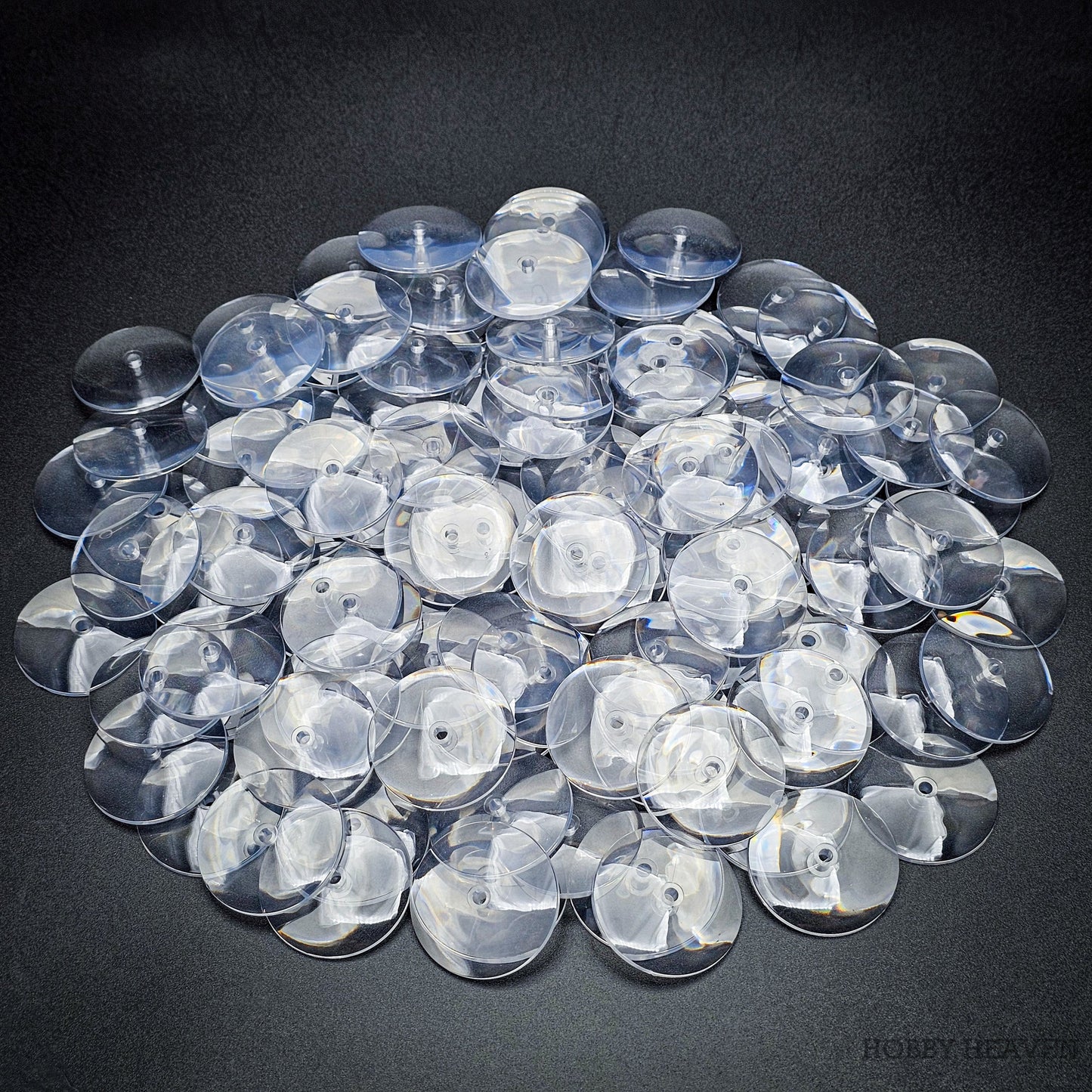32mm Round Flying Clear Plastic Base
