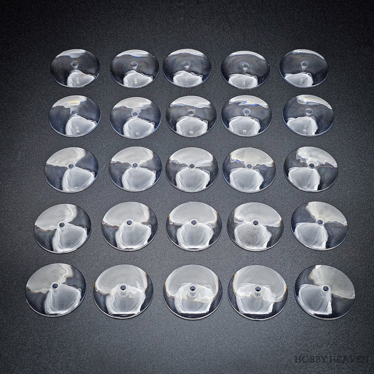 32mm Round Flying Clear Plastic Base