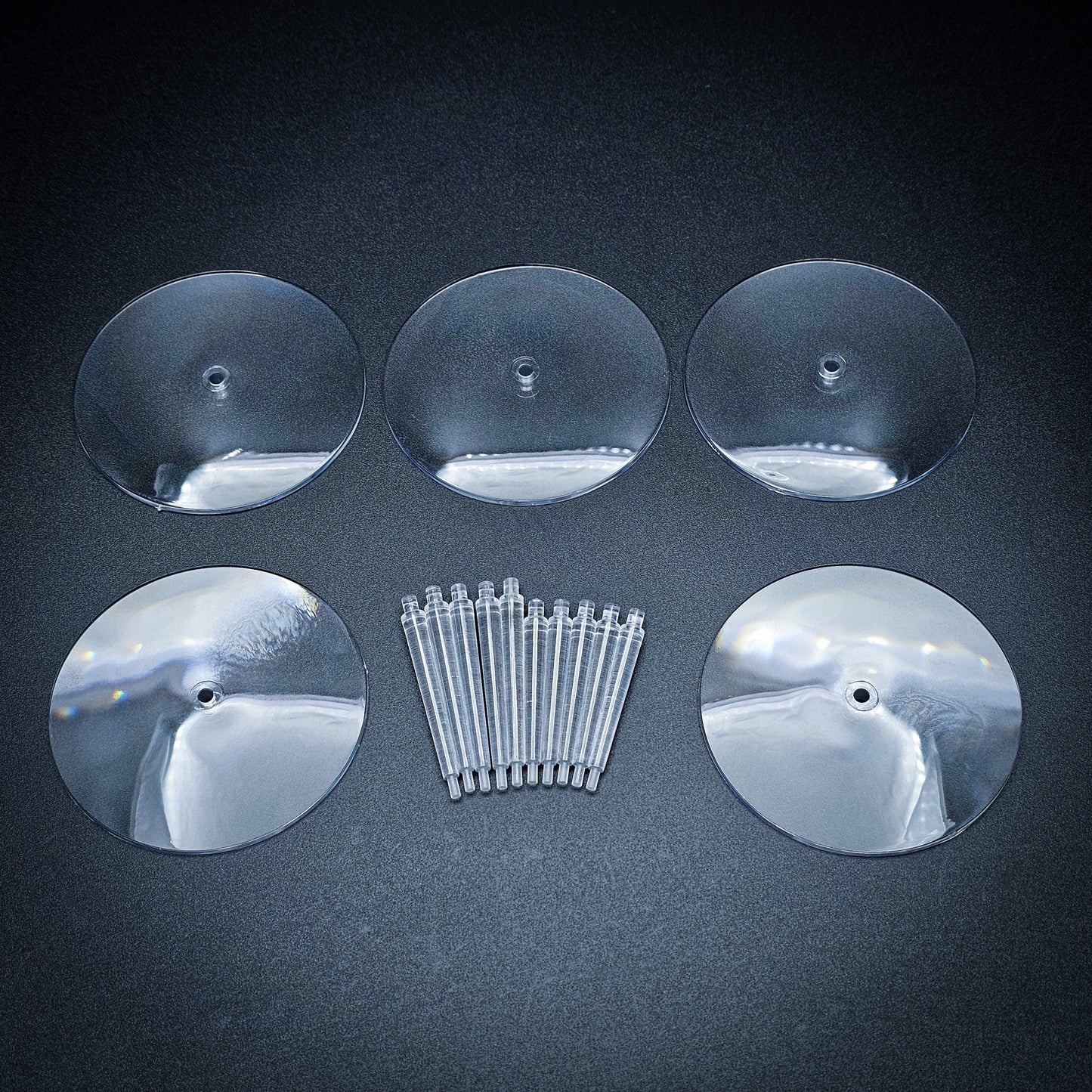 60mm Round Flying Bases – Clear Plastic Stands for Sci-Fi & Fantasy Wargaming Miniatures
