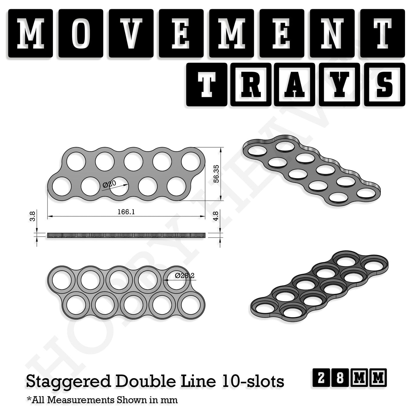 28mm Movement Trays for Tabletop Games | Wargaming | Full Range