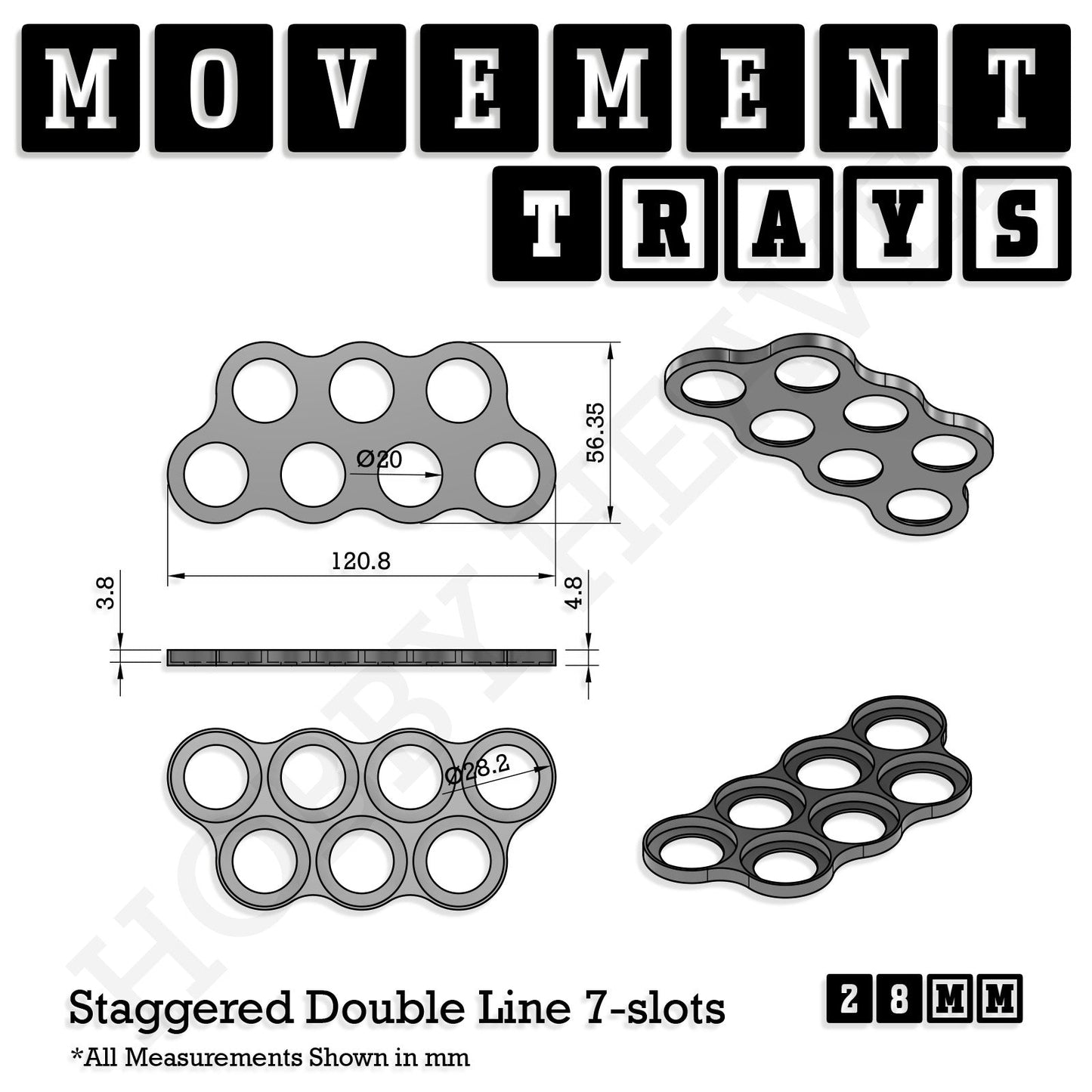 28mm Movement Trays for Tabletop Games | Wargaming | Full Range