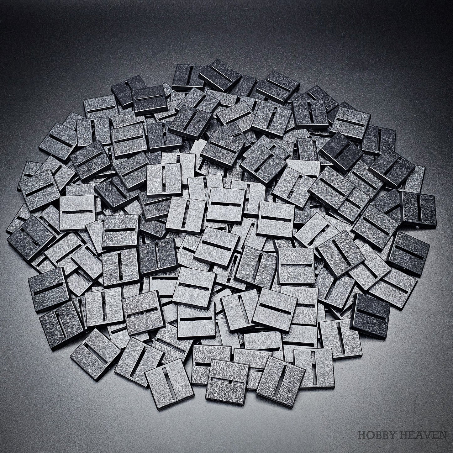 25mm Square Parallel Slotted Plastic Bases