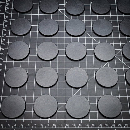 40mm Round Bases | Plain Black Plastic Bases for Wargames| Miniature Wargaming Bases